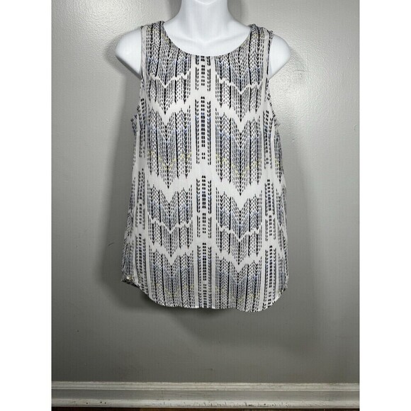 Daniel Rainn Tank Top Womens Small Tunic Black/white Sheer Blouse - Picture 1 of 7